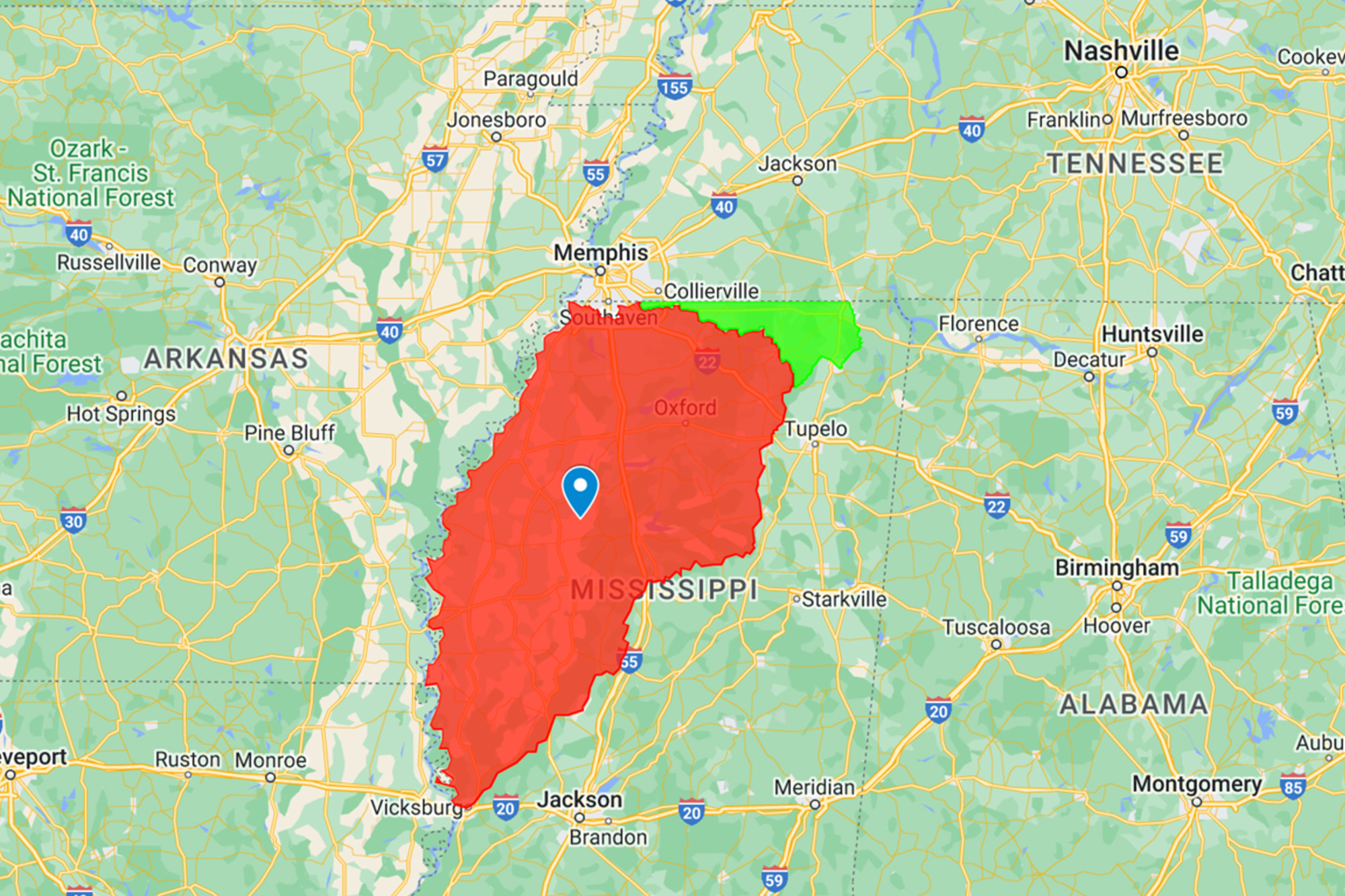Delta Mitigation Bank Service Map Area Full